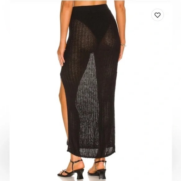 CAMILA COELHO 'Cleo'  Black Sheer Knit Maxi Skirt & Matching Top SIZES S/XS - Picture 7 of 16